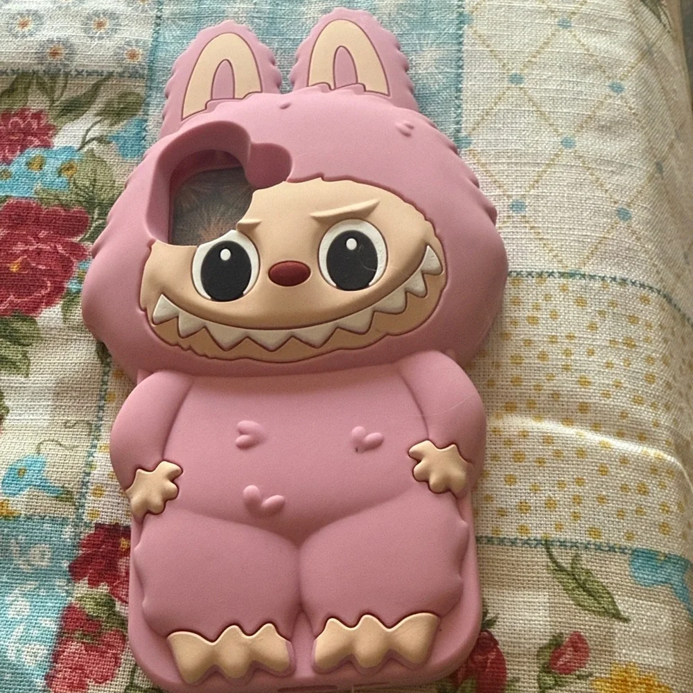 Pink Labubu Character Phone Case